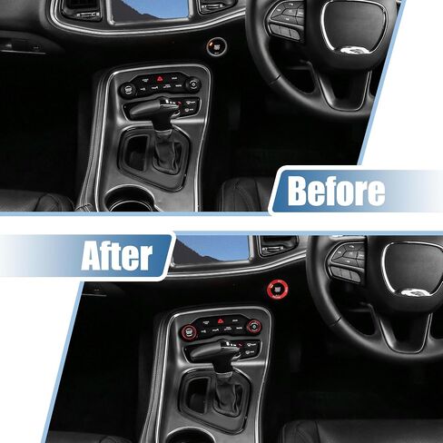 X AUTOHAUX Air Conditioner Knob Ring Covers Engine Start Button Cover Set Fit for Dodge Challenger Charger Durango 2015-2020 for Chrysler 300/300s 15-20 Blue in Saudi Arabia