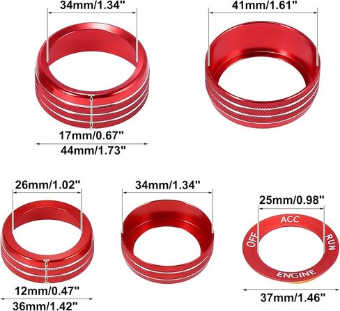 X AUTOHAUX Air Conditioner Knob Ring Covers Engine Start Button Cover Set Fit for Dodge Challenger Charger Durango 2015-2020 for Chrysler 300/300s 15-20 Blue in Saudi Arabia
