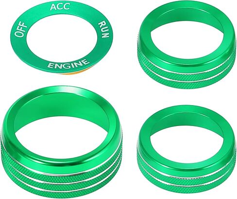 X AUTOHAUX Air Conditioner Knob Ring Covers Engine Start Button Cover Set Fit for Dodge Challenger Charger Durango 2015-2020 for Chrysler 300/300s 15-20 Blue in Saudi Arabia