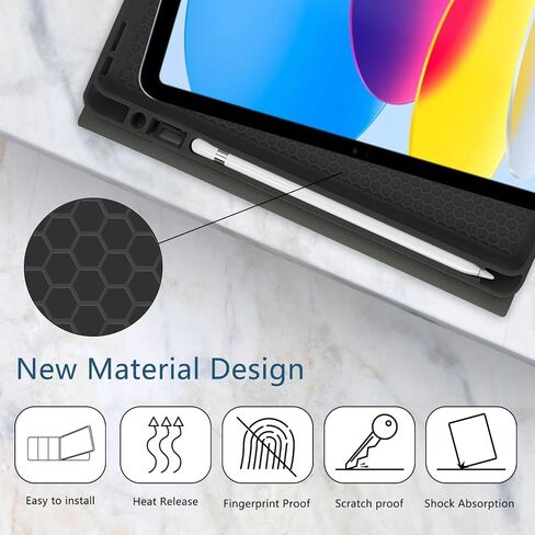 حافظة لوحة مفاتيح TopPerfekt لجهاز iPad الجيل التاسع 10.2 بوصة 2021، ماصة مغناطيسيًا، نوم/استيقاظ تلقائي، حامل أقلام مع 2 فيلم مقوى لجهاز iPad 8th/7th Gen 10.2 بوصة - أسود ليوبارد in Saudi Arabia