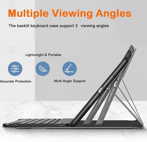 Keyboard Case for Galaxy Tab S9/S8/S7 11 Inch 2023/2022, Bluetooth Wireless Keyboard Cover for Samsung Tablet S9 FE with Pencil Holder SM-X700/X706/T870/T875/T878 SM-X710/716B Black in Saudi Arabia