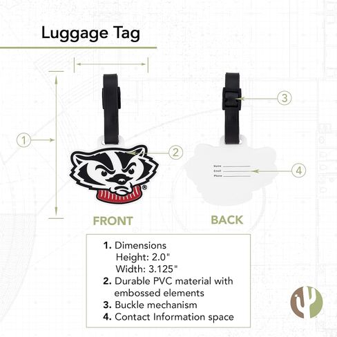 Desert Cactus University of Wisconsin Badgers UW Madison Luggage Tags Bag (PVC - Design B) in Kuwait