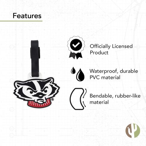Desert Cactus University of Wisconsin Badgers UW Madison Luggage Tags Bag (PVC - Design B) in Kuwait