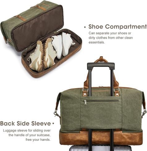 S-ZONE Weekender Bag for Women Men and Leather Luggage Tag for Suitcases in Saudi Arabia