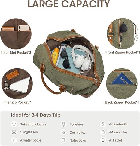 S-ZONE Weekender Bag for Women Men and Leather Luggage Tag for Suitcases in Saudi Arabia