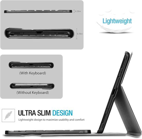 حافظة لوحة المفاتيح ProCase لجهاز Galaxy Tab A7 Lite 8.7 بوصة 2021 (SM-T220 T225 T227)، حافظة غطاء لوحة مفاتيح لاسلكية قابلة للفصل لجهاز Samsung Galaxy Tab A7 Lite 8.7 بوصة - أسود in Saudi Arabia