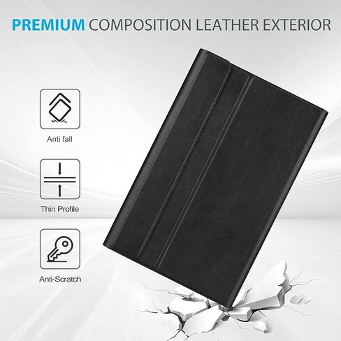 حافظة لوحة المفاتيح ProCase لجهاز Galaxy Tab A7 Lite 8.7 بوصة 2021 (SM-T220 T225 T227)، حافظة غطاء لوحة مفاتيح لاسلكية قابلة للفصل لجهاز Samsung Galaxy Tab A7 Lite 8.7 بوصة - أسود in Saudi Arabia
