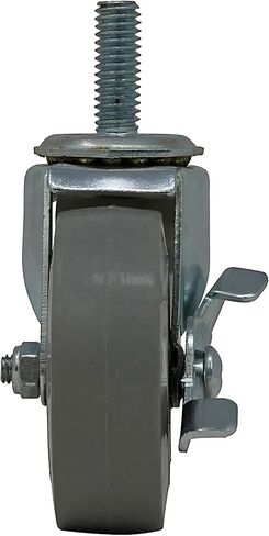 Shepherd Hardware 3259 عجلة TPR جذعية ملولبة 2-1/2 بوصة مع فرامل، سعة تحميل 90 رطلًا in Kuwait