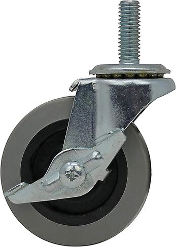 Shepherd Hardware 3259 عجلة TPR جذعية ملولبة 2-1/2 بوصة مع فرامل، سعة تحميل 90 رطلًا in Kuwait