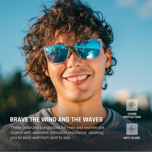 TOREGE Men's Women Sunglasses Polarized Sports UV Protection Wraparound Lightweight Sunglasses for Fishing Golfing NAUTILUS in Saudi Arabia