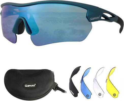Polarized Sports Sunglasses Cycling Glasses With 5 Interchangeable Lenses Driving Shades For Men & Women in Saudi Arabia