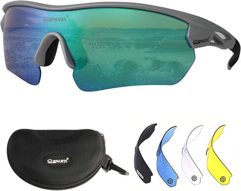 Polarized Sports Sunglasses Cycling Glasses With 5 Interchangeable Lenses Driving Shades For Men & Women in Kuwait