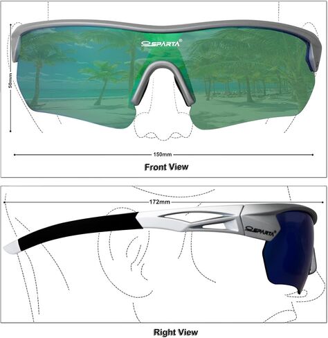 Polarized Sports Sunglasses Cycling Glasses With 5 Interchangeable Lenses Driving Shades For Men & Women in Kuwait