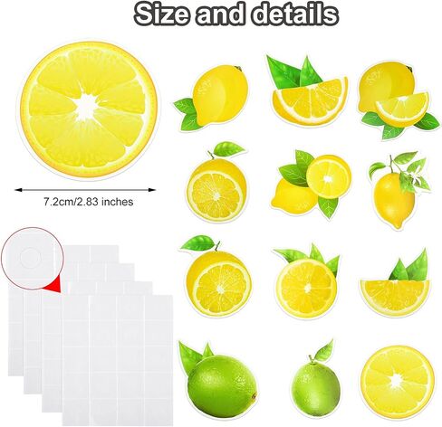 72 Pcs Lemon Cut Outs Mini Lemon Cutouts Summer Bulletin Board Decorations Lemon Cutouts Accents Paper Decorations DIY Fruit Cutouts with 80 Pcs Dot Point Glue for Classroom School Home Party in Saudi Arabia