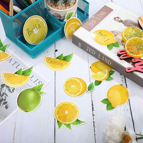 72 Pcs Lemon Cut Outs Mini Lemon Cutouts Summer Bulletin Board Decorations Lemon Cutouts Accents Paper Decorations DIY Fruit Cutouts with 80 Pcs Dot Point Glue for Classroom School Home Party in Saudi Arabia