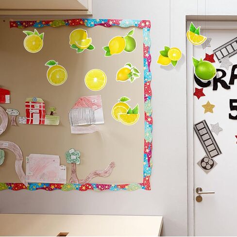72 Pcs Lemon Cut Outs Mini Lemon Cutouts Summer Bulletin Board Decorations Lemon Cutouts Accents Paper Decorations DIY Fruit Cutouts with 80 Pcs Dot Point Glue for Classroom School Home Party in Saudi Arabia