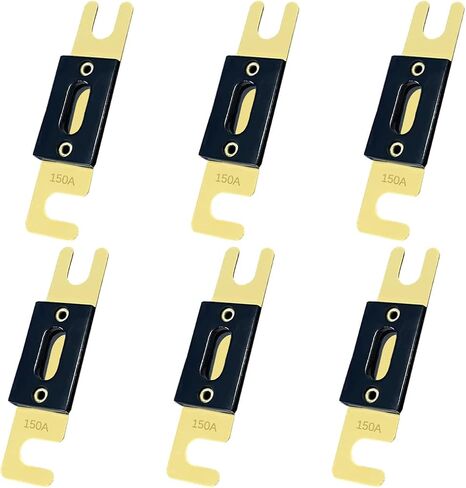 6 قطع ANL مطلية بالذهب وحدة تحكم حماية الصمامات، شفرة صمامات الحماية الكهربائية، ملحقات السيارات العالمية للعاكسات، صوت السيارة، نظام الفيديو، وغيرها من التيار العالي (60 أمبير) in Kuwait