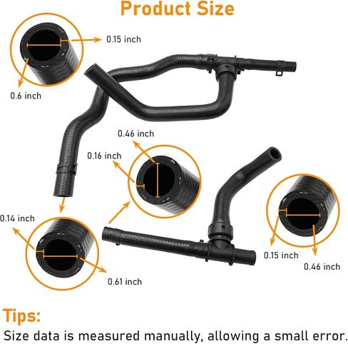 Moonlinks متوافقة مع مجموعة خرطوم سخان دودج جورني 2008-2020 مع إمداد TEE، مجموعة استبدال خرطوم السخان الأساسي للرحلة 2.4VVT، OE# 5058437AK 5058437AD 5058437AI in Kuwait