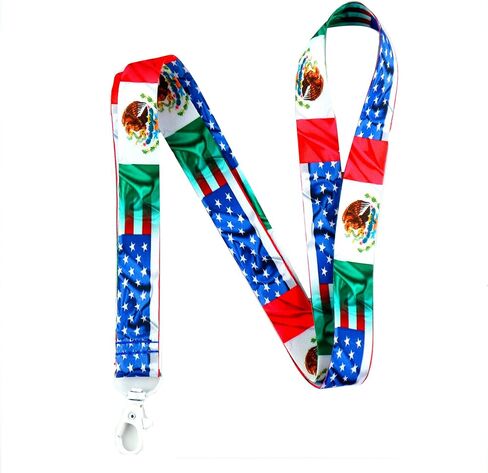 USA Mexico Flag Lanyard Keychain - ID Lanyard for Keys Badge Fob in Saudi Arabia