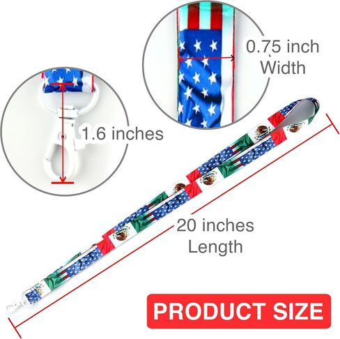 USA Mexico Flag Lanyard Keychain - ID Lanyard for Keys Badge Fob in Saudi Arabia