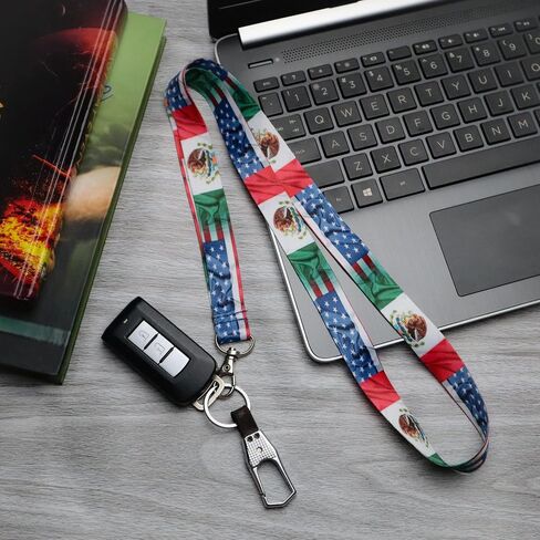 USA Mexico Flag Lanyard Keychain - ID Lanyard for Keys Badge Fob in Saudi Arabia