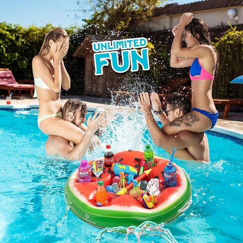 Pool Prink Holder Floating Pool Trey for Adults and Family Fun, Floating ice Chest for River hot tub, Pool Accessories, Durable Quality Pool Party Game time (Watermelon) in Saudi Arabia