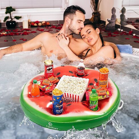 Pool Prink Holder Floating Pool Trey for Adults and Family Fun, Floating ice Chest for River hot tub, Pool Accessories, Durable Quality Pool Party Game time (Watermelon) in Saudi Arabia