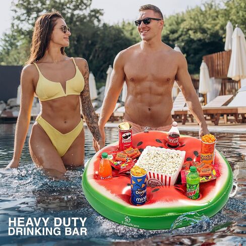 Pool Prink Holder Floating Pool Trey for Adults and Family Fun, Floating ice Chest for River hot tub, Pool Accessories, Durable Quality Pool Party Game time (Watermelon) in Saudi Arabia