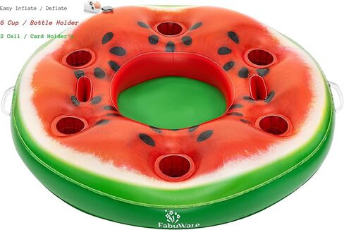 Pool Prink Holder Floating Pool Trey for Adults and Family Fun, Floating ice Chest for River hot tub, Pool Accessories, Durable Quality Pool Party Game time (Watermelon) in Saudi Arabia