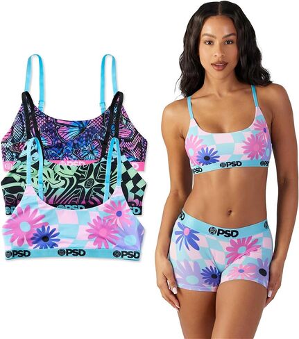 PSD Women's Pop Trip SBL 3-Pack Bx Bralette, Multi, M in Saudi Arabia