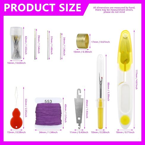 طقم خيط تطريز مكون من 187 قطعة، مجموعة سلاسل سوار الصداقة مكونة من 150 لونًا وخيط غرز متقاطعة مع صندوق تخزين منظم، يتضمن مقصًا وكشتبانًا وإبرة خياطة وخيط خيط ومزيل in Kuwait