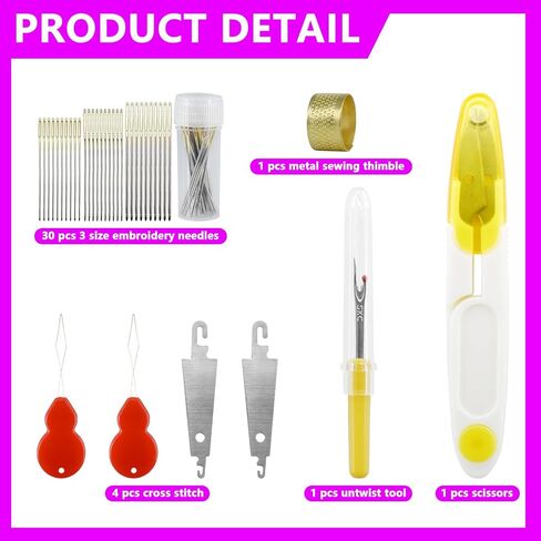 طقم خيط تطريز مكون من 187 قطعة، مجموعة سلاسل سوار الصداقة مكونة من 150 لونًا وخيط غرز متقاطعة مع صندوق تخزين منظم، يتضمن مقصًا وكشتبانًا وإبرة خياطة وخيط خيط ومزيل in Kuwait