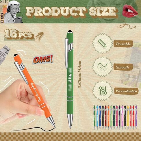 32 Pack Funny Notepads Funny Pens Sticky Notepads with Snarky Office Pens Bulk to Do List Sticky Notepads Funny Office Supplies for Coworker Teacher Student Nurse Women (Funny) in Kuwait
