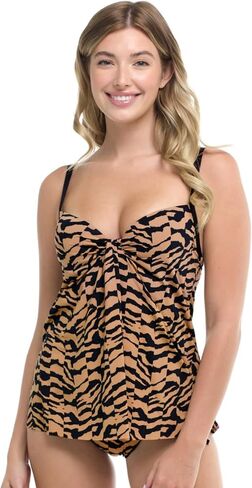 بدلة سباحة Skye النسائية القياسية Myra Drape Front Bandeau Tankini Top in Kuwait