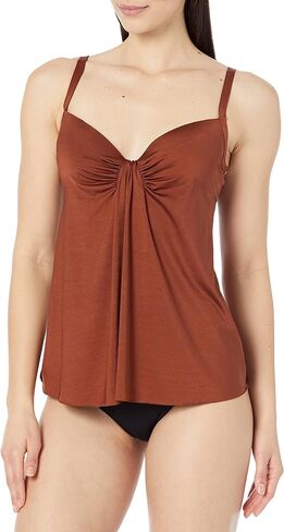 بدلة سباحة Skye النسائية القياسية Myra Drape Front Bandeau Tankini Top in Kuwait