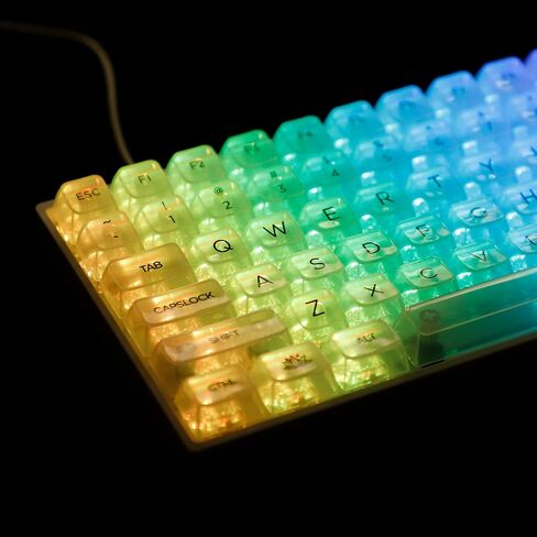 YMDK 131 Crystal PC Backlit Keycaps UV Print MDA Profile Shine من خلال مشابه لملف تعريف OEM للوحة المفاتيح الميكانيكية MX 104 96 87 84 68 64 61 in Saudi Arabia
