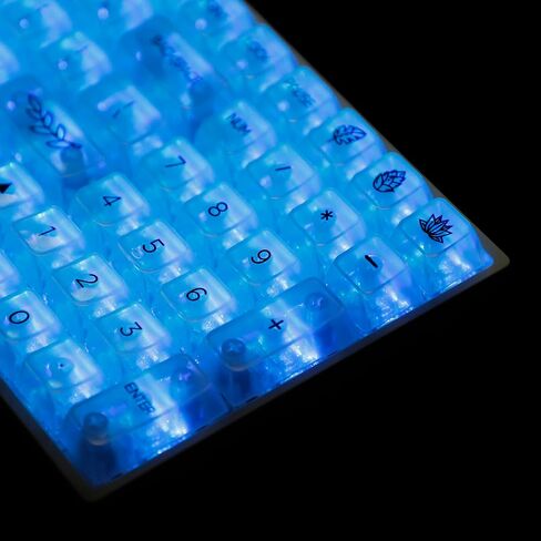 YMDK 131 Crystal PC Backlit Keycaps UV Print MDA Profile Shine من خلال مشابه لملف تعريف OEM للوحة المفاتيح الميكانيكية MX 104 96 87 84 68 64 61 in Saudi Arabia