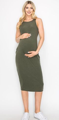 فستان الحمل النسائي بدون أكمام مضلع كاجوال ومريح من My Bump in Saudi Arabia