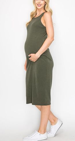فستان الحمل النسائي بدون أكمام مضلع كاجوال ومريح من My Bump in Saudi Arabia
