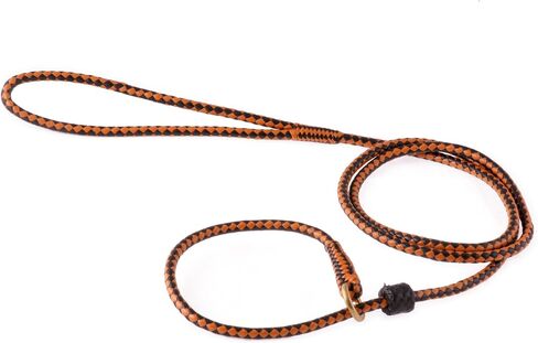 Alvalley Braided Leather Dog Leashes with Stopper - Pet Slip Leads for Dogs - Soft Gentle Leash - Adjustable for Small, Medium, Large & Extra Large Dogs (Black, 4ft Long, 3/16in Thick) in Saudi Arabia