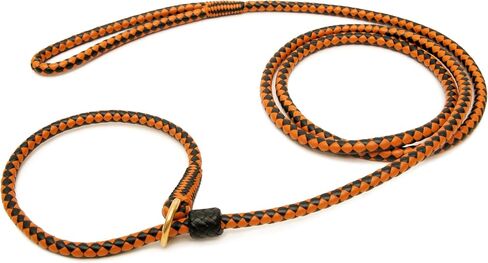 Alvalley Braided Leather Dog Leashes with Stopper - Pet Slip Leads for Dogs - Soft Gentle Leash - Adjustable for Small, Medium, Large & Extra Large Dogs (Black, 4ft Long, 3/16in Thick) in Saudi Arabia