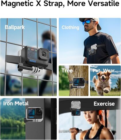 Magnetic Chest Mount for GoPro, POV/Vlog Selfie Action Camera Mount for Recording, Chest Mount Harness Strap for GoPro 12 11 10 9 Series in Kuwait