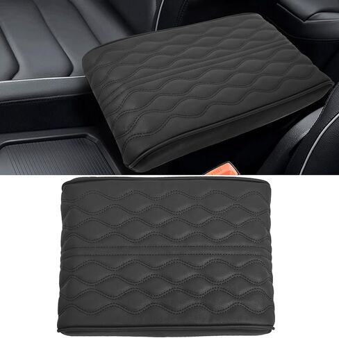 Car Center Console Cover, 12.6" x 8.5" Memory Foam Armrest Cushion Protection Pad, Waterproof Leather Auto Center Middle Console Cover Mat, Universal Car Accessory for Most Car in Saudi Arabia