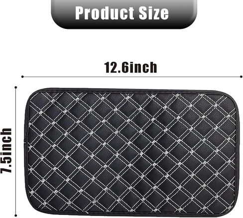 ZKFAR 1 PC Waterproof Car Armrest Seat Box Cover Protector, Interior Car Accessories, Center Console Armrest Pad, 12.59x7.48In PU Leather Auto Center Console Cover Fit for Most Vehicle (Black&Blue) in Saudi Arabia