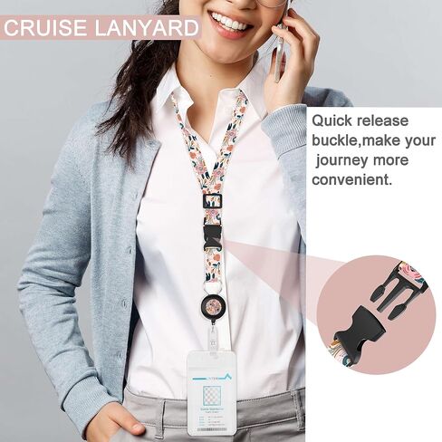 Cruise Lanyard, Adjustable Lanyard for ID Badges,with Detachable Buckle, Retractable Badge Reel, Waterproof ID Badge Holder for All Cruises Ships Key Cards (Purple) in Saudi Arabia