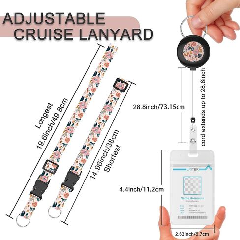 Cruise Lanyard, Adjustable Lanyard for ID Badges,with Detachable Buckle, Retractable Badge Reel, Waterproof ID Badge Holder for All Cruises Ships Key Cards (Purple) in Saudi Arabia