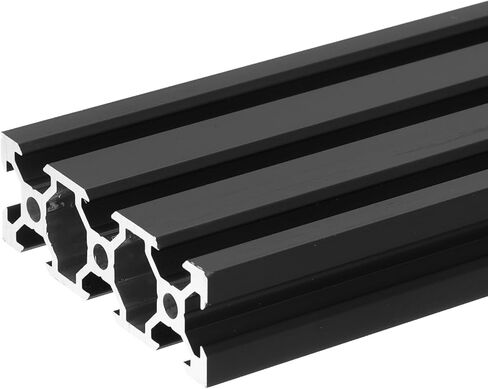 uxcell V Slot 2060 Aluminum Extrusion Profile European Standard 250mm x 60mm Anodized Black Linear Rail Extrusion Frame for 3D Printer, CNC, DIY in Saudi Arabia