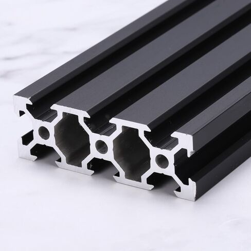 uxcell V Slot 2060 Aluminum Extrusion Profile European Standard 250mm x 60mm Anodized Black Linear Rail Extrusion Frame for 3D Printer, CNC, DIY in Saudi Arabia