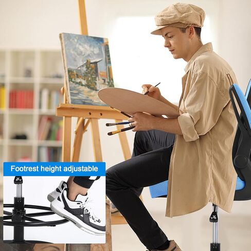 Drafting Chair Tall Office Chair Mid-Back Mesh Ergonomic Computer Chair High Adjustable Standing Desk Chair with Lumbar Support Adjustable Foot Ring and Flip-Up Arms (Black) in Saudi Arabia
