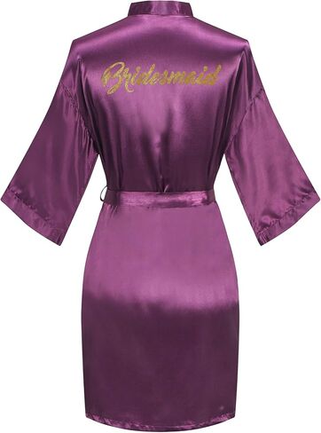 Satin Robes for Bridal Party Bride Bridesmaid Short Soft Dressing Gown Wedding Getting Ready Robe in Saudi Arabia